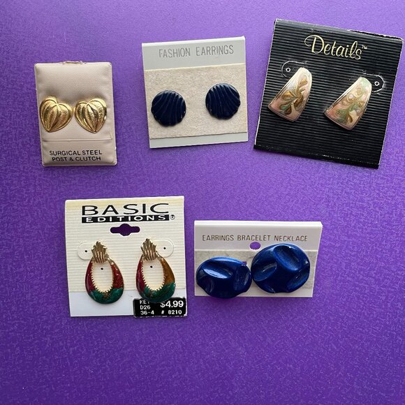 Various Jewelry - Lot of 5 Vintage Earrings